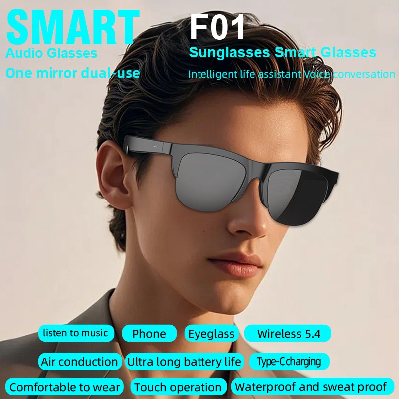 Wireless Bluetooth Glasses Music Headset Audio Hands-free Calls Smart Sunglasses