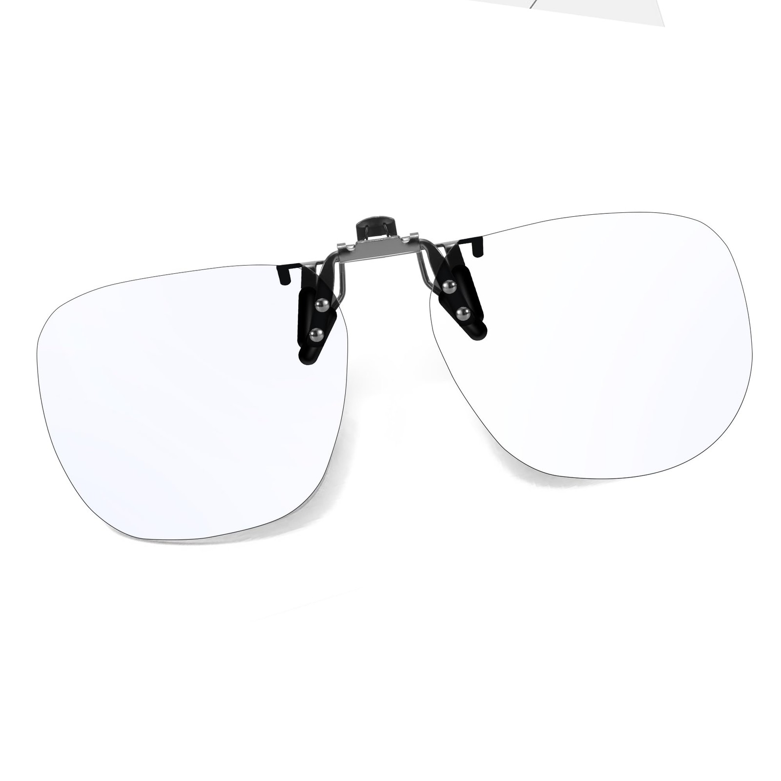 Trysee Blue Light Clip Ons for Glasses Men Women Medium, C02 Clear