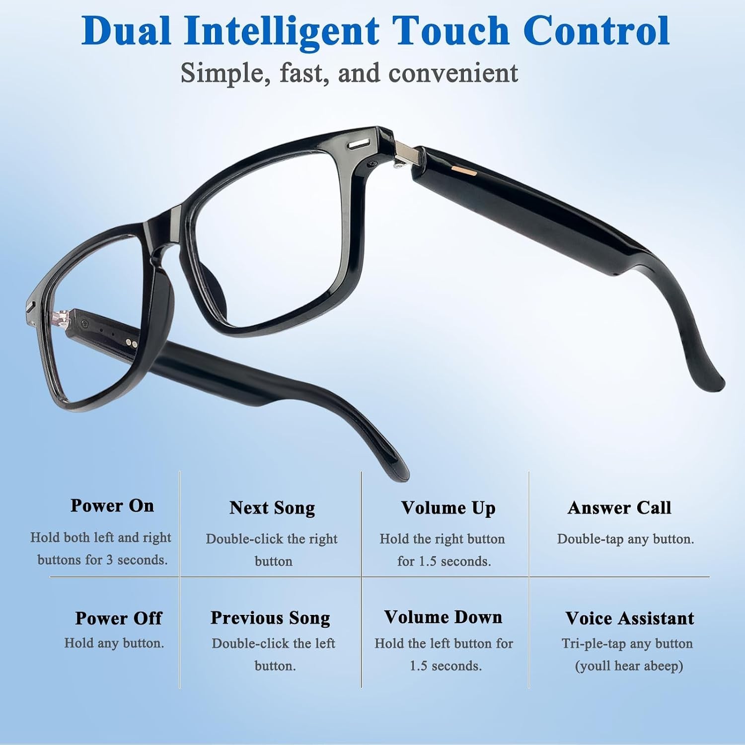 Lightweight Smart Glasses with Photochromic Lenses & AI Assistant – Travel Ready
