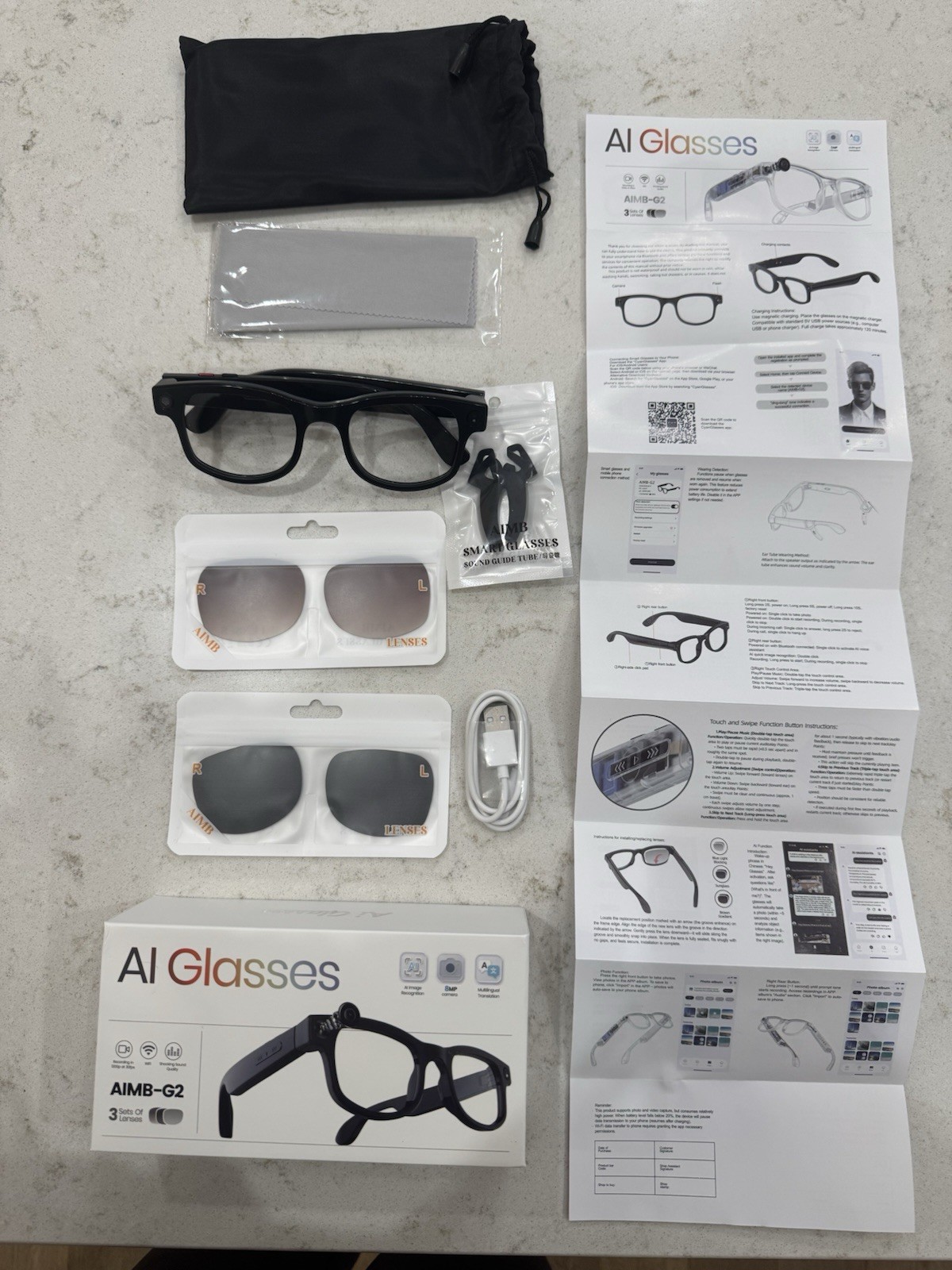 New AI Smart Glasses Translation Photo Video Smart Glasses 4K Video Recordin