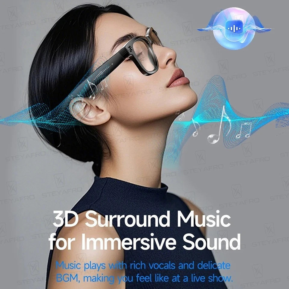 4K HD Smart Glasses AI Camera Bluetooth Call Voice Assistant Waterproof
