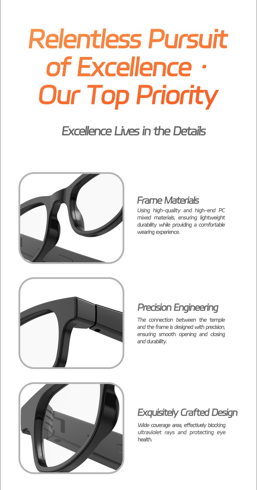 Bluetooth Smart Glasses,Blue Light Blocking Glasses for Men and Women