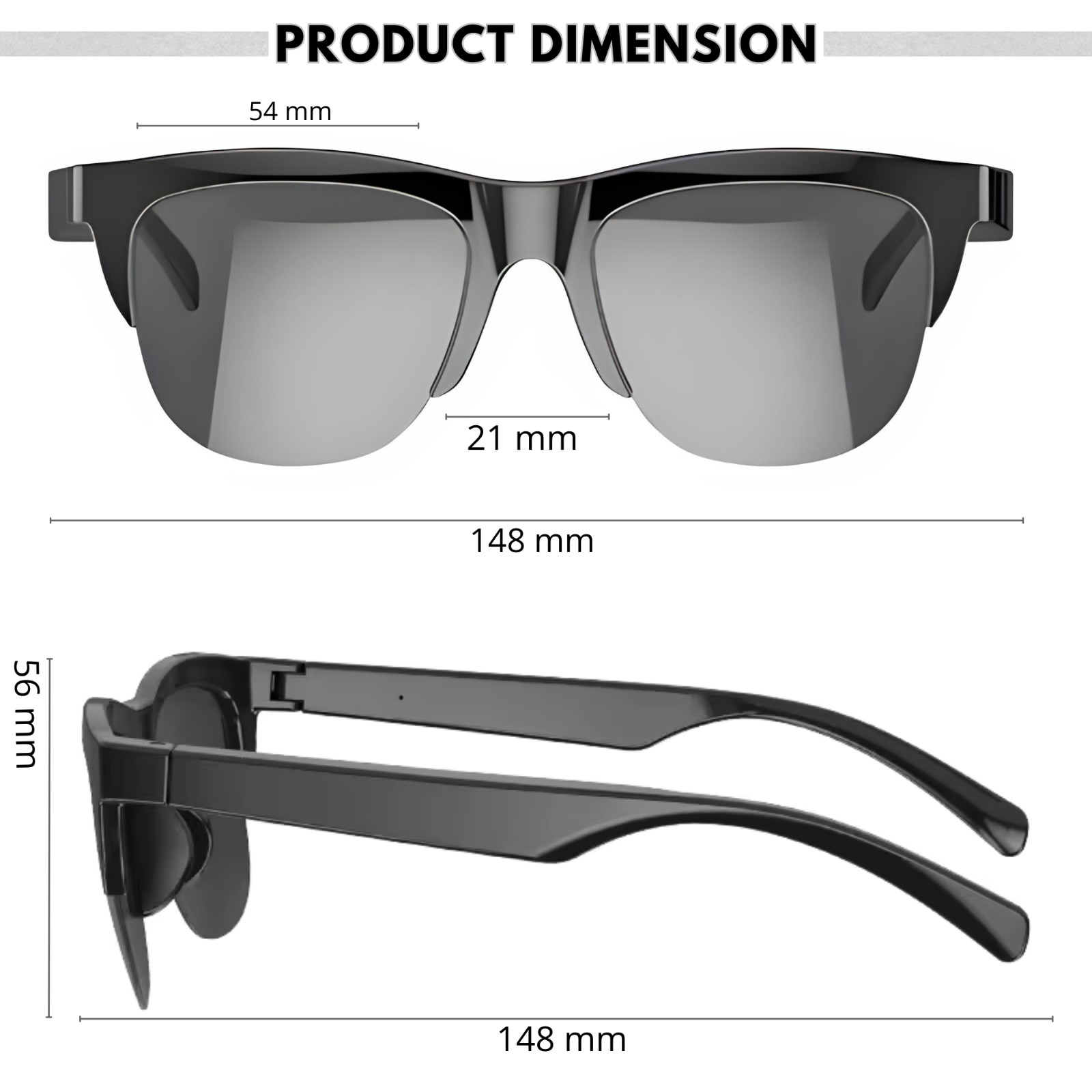 Bluetooth Smart Glasses Open Ear Sunglasses Music Call UV Lenses Men Women