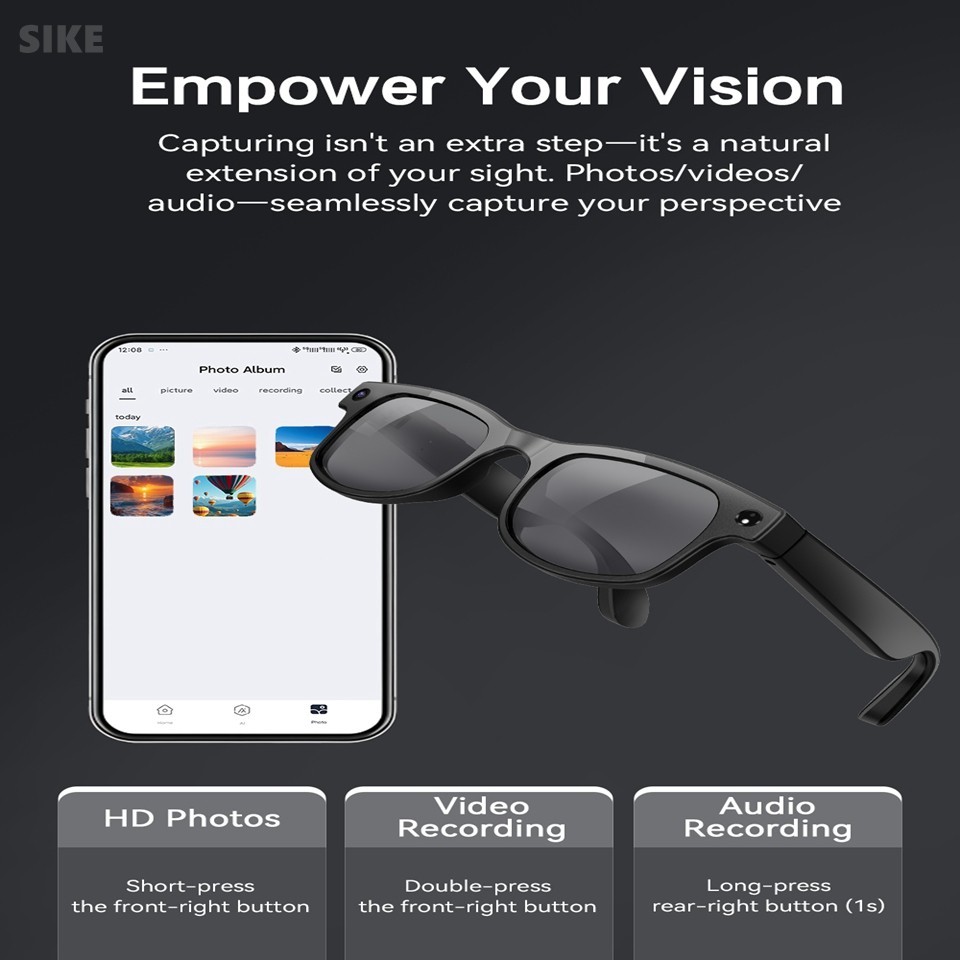 Smart glasses android with camera video recording for Motorcycle Riding