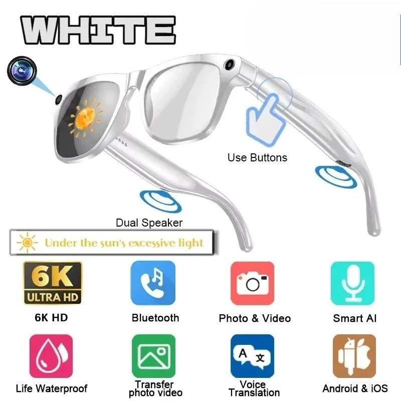 4K HD AI Smart Glasses GPT100MP Multifunctional Camera Chat Bluetooth