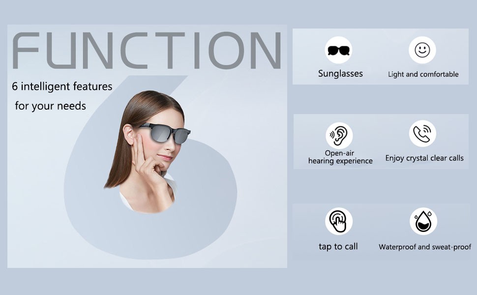 AI Smart Glasses, AI Translation in 144 Languages, with Open Ear Headphones