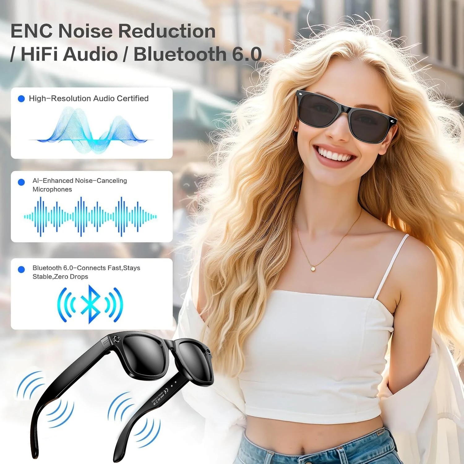 New 800W Camera AI Glasses 4K Cam Smart Sunglasses W610