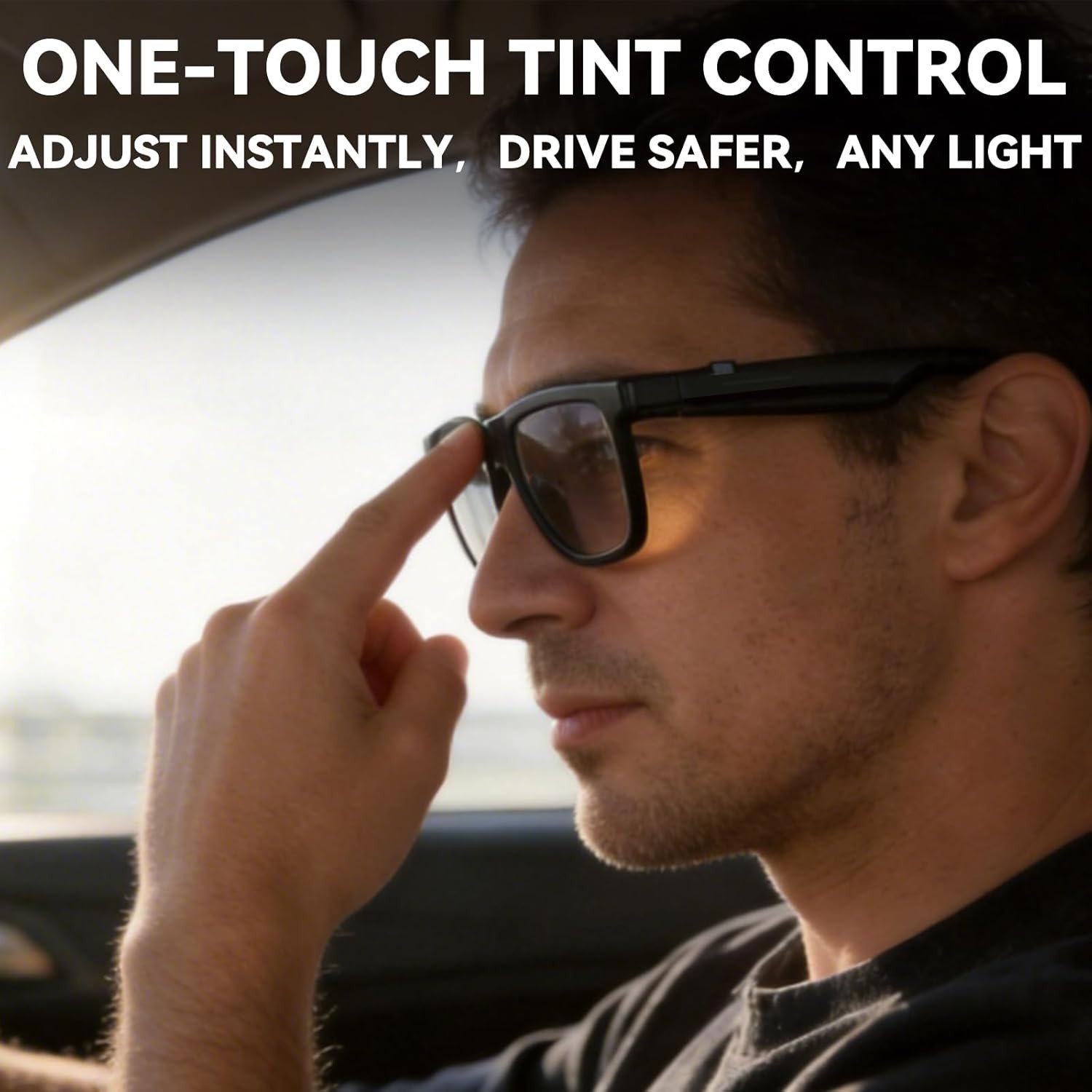 2026 Smart Audio Glasses with Electrochromic Lenses, Adjustable Tint Sunglasses