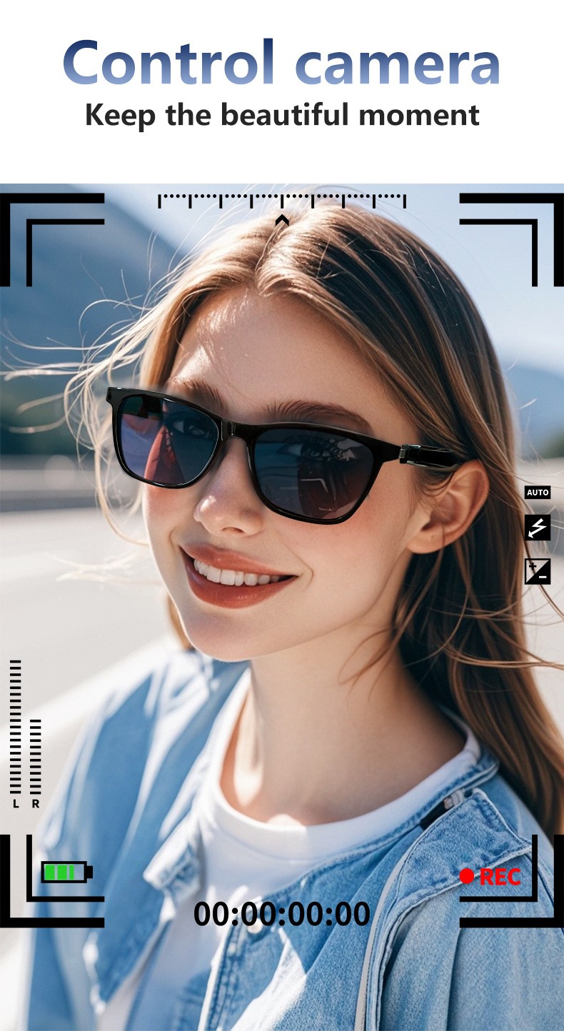 Smart Glasses Headset Wireless Bluetooth Sunglasses Outdoor Sport Music Call
