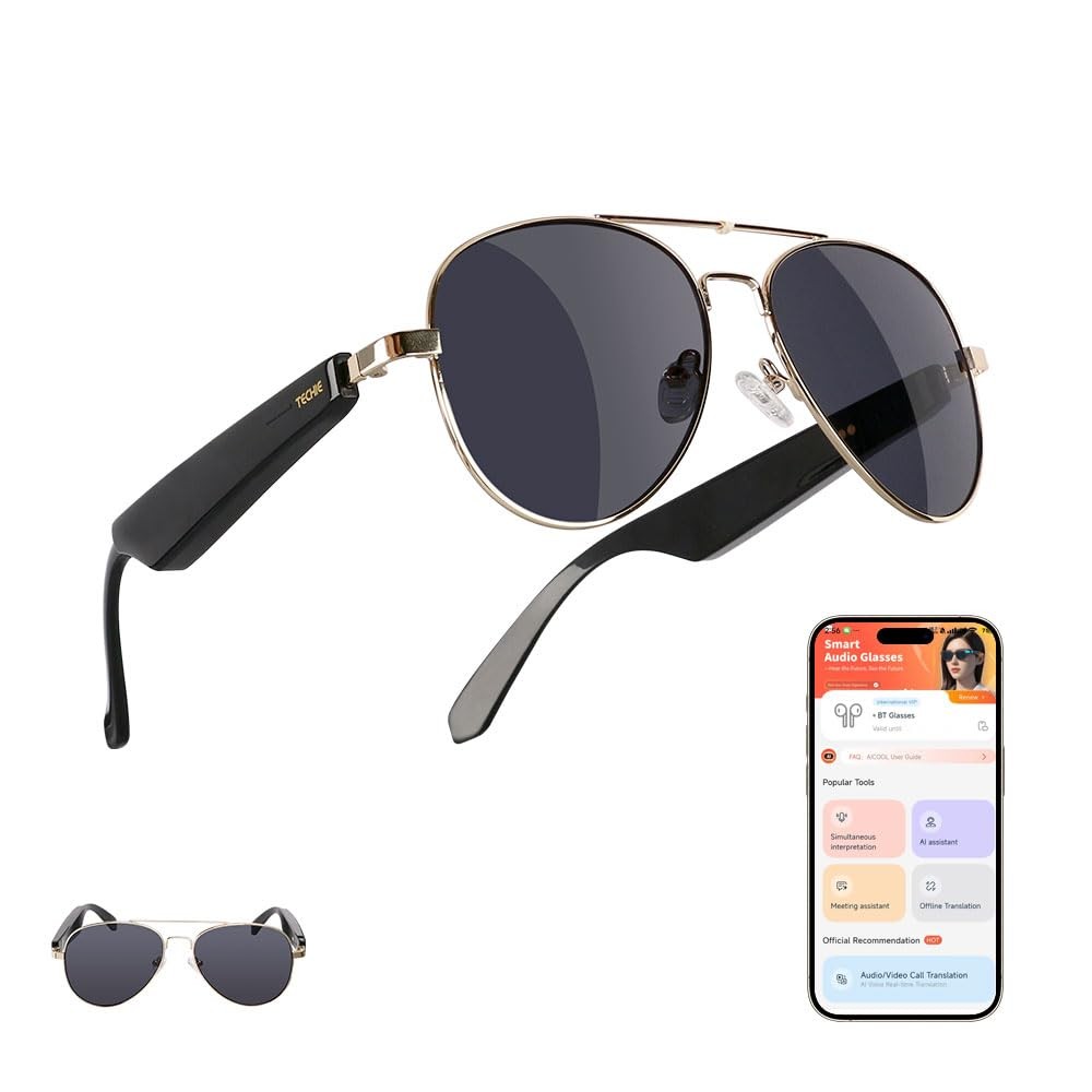 AI Glasses,Bluetooth Glasses for Men and ,Polarized Sunglasses with AI Transl…