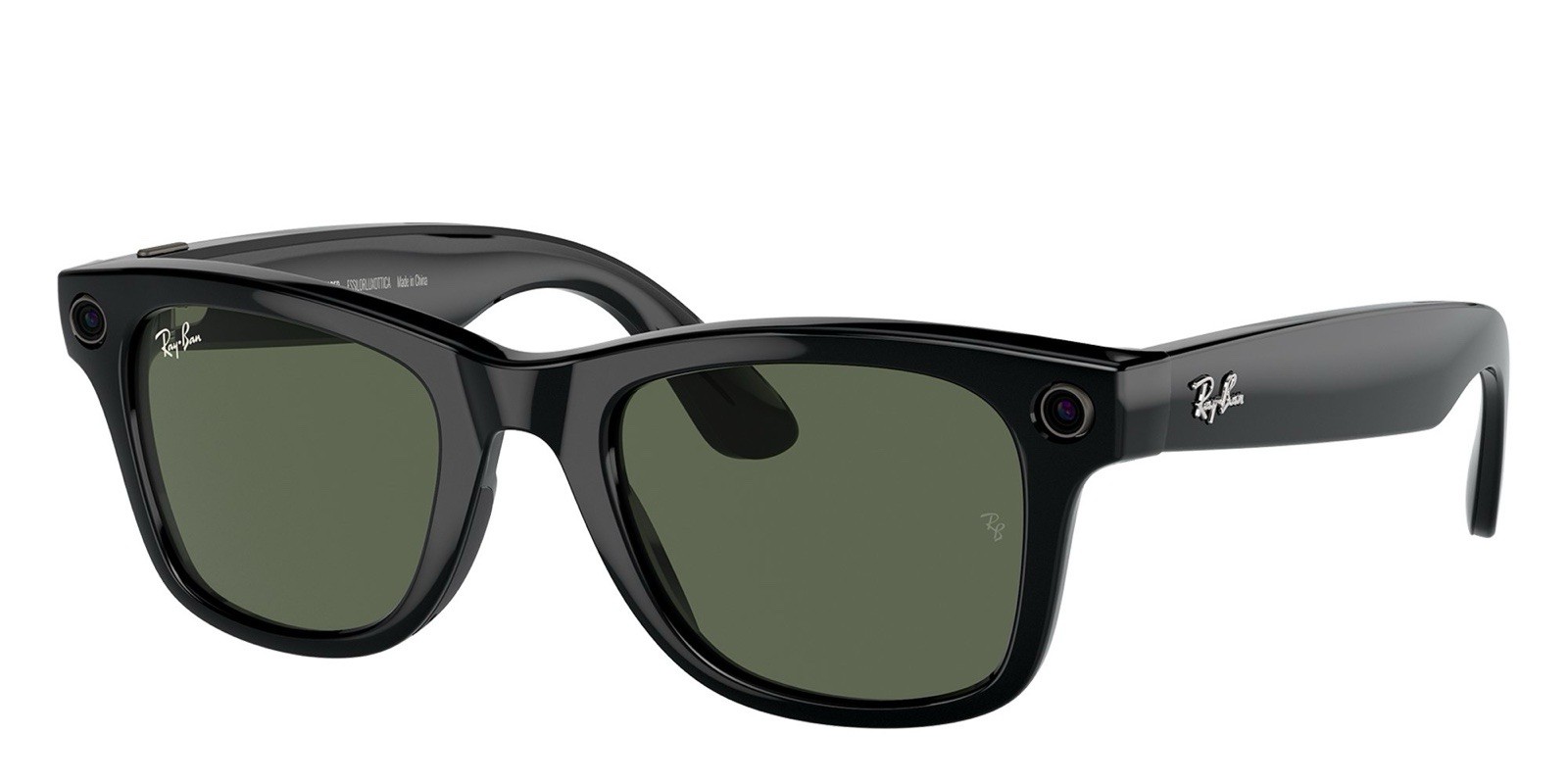 Genuine Ray-Ban Meta Wayfarer Gen1 Smart Glasses (RW4006) Shiny Black G15 Green