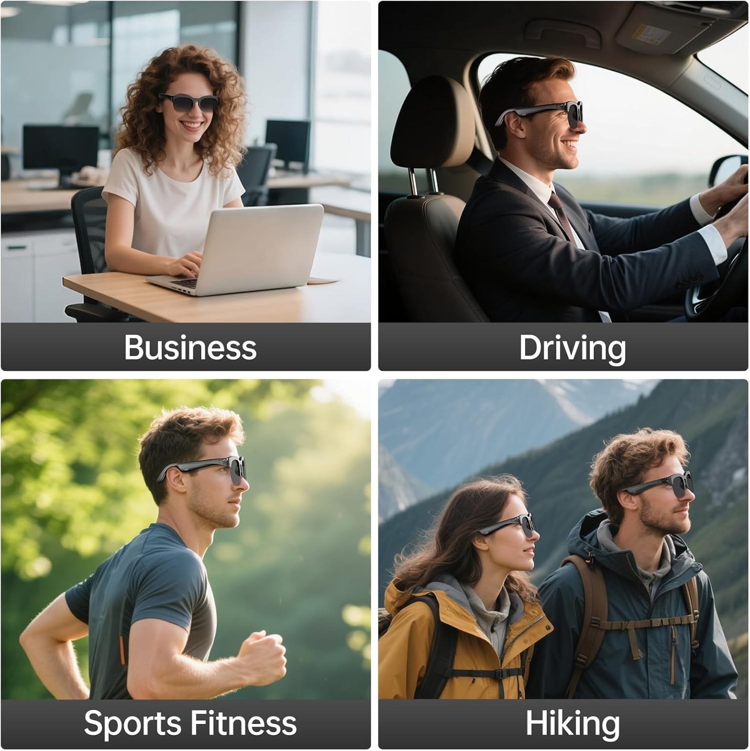 Smart Glasses with AI Translator, V6.0 Bluetooth Glasses with 150+ Translatio…