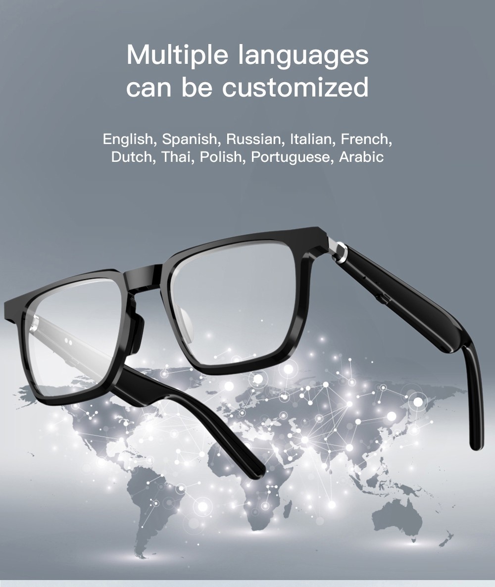 Smart Clear Lens Bluetooth Glasses with HD Calling, Music Playback, Voice Assist