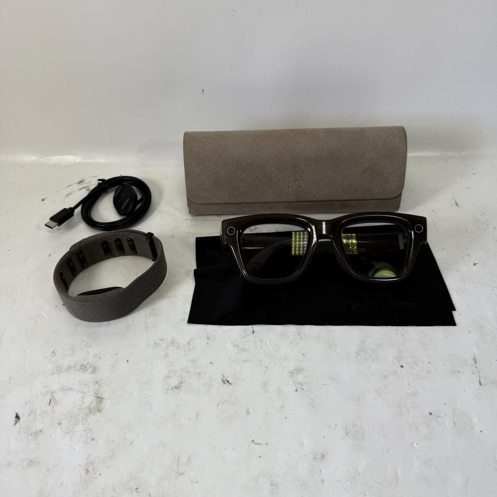Ray-Ban Meta Display Smart Glasses (Shiny Sand) Standard Size Frames & Band