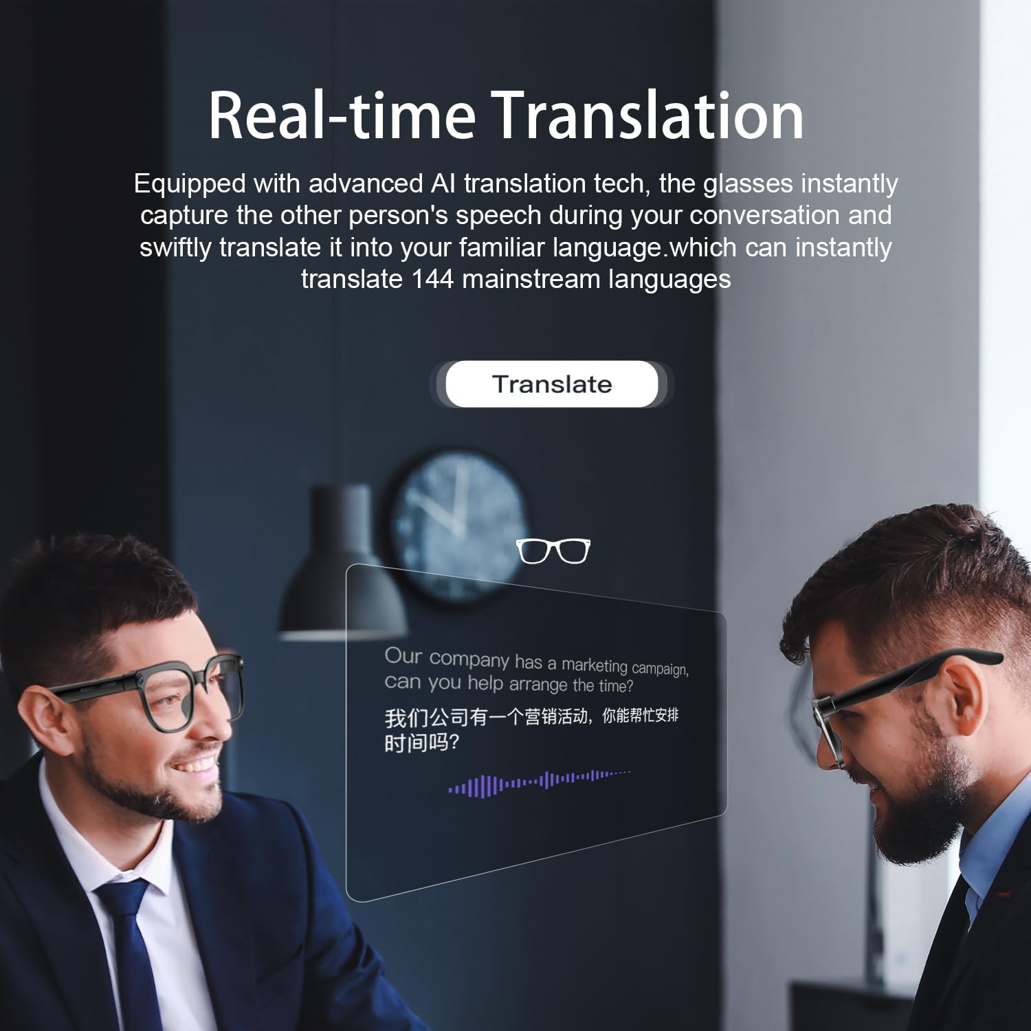 AI Smart Glasses with Camera and Audio, 8MP HD Camera Glasses for Men Women,1080