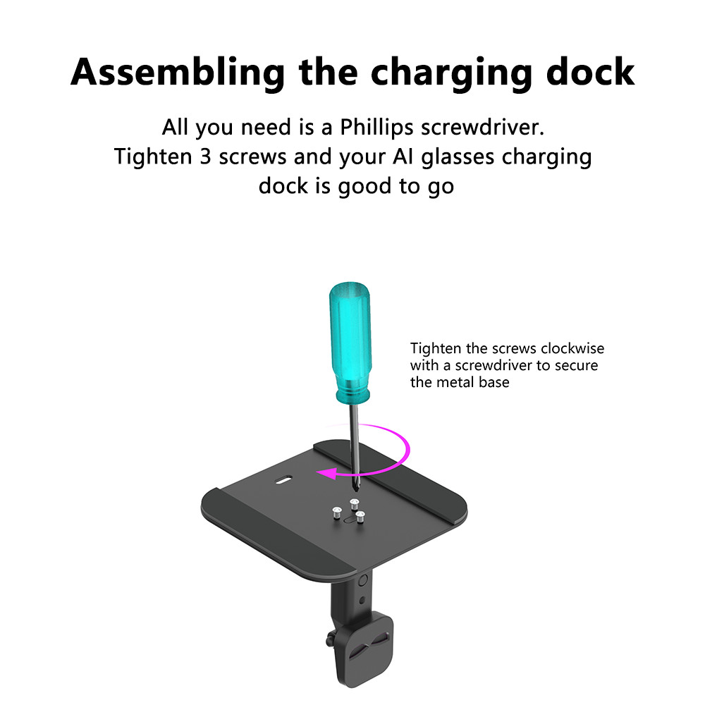 For Meta Oakley HSTN/Scriber AI Glasses Dual USB C Breathing Light Charging Dock