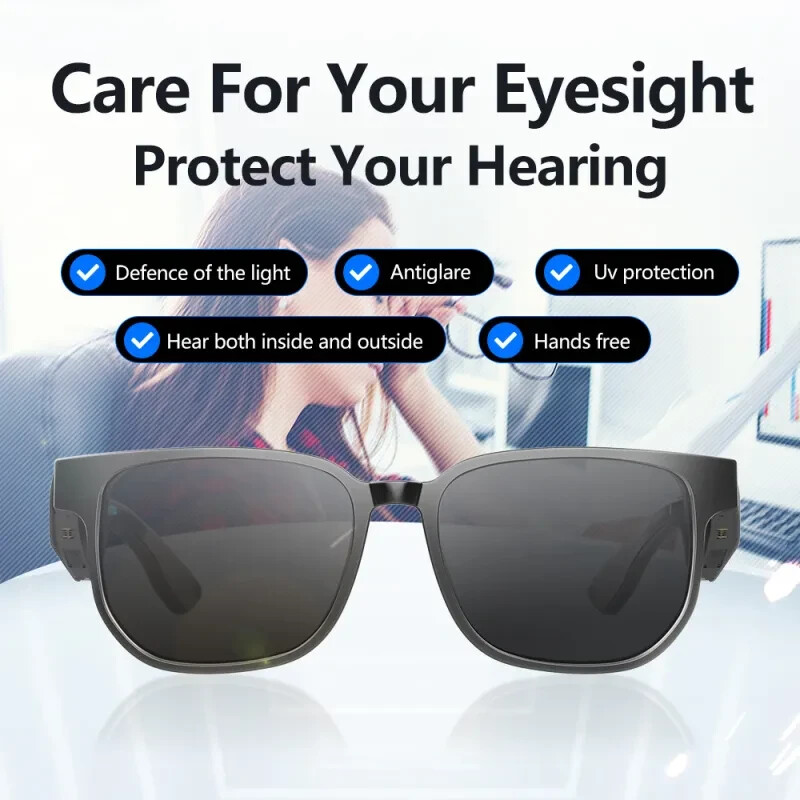 AI-Powered Smart Bluetooth Glasses for Calls, Music, and Outdoor Activities