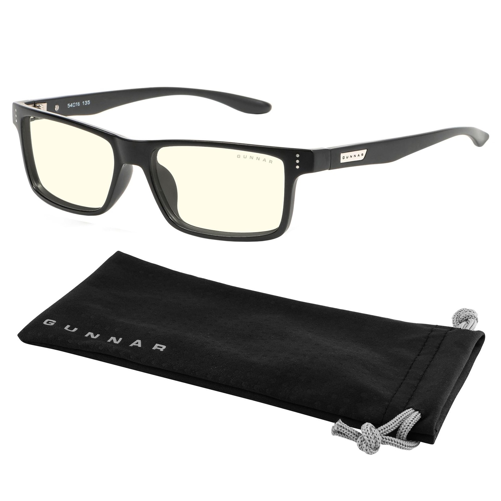 GUNNAR – Premium Reading Glasses – Blocks 35% 1.0x Power, Onyx, Clear Tint