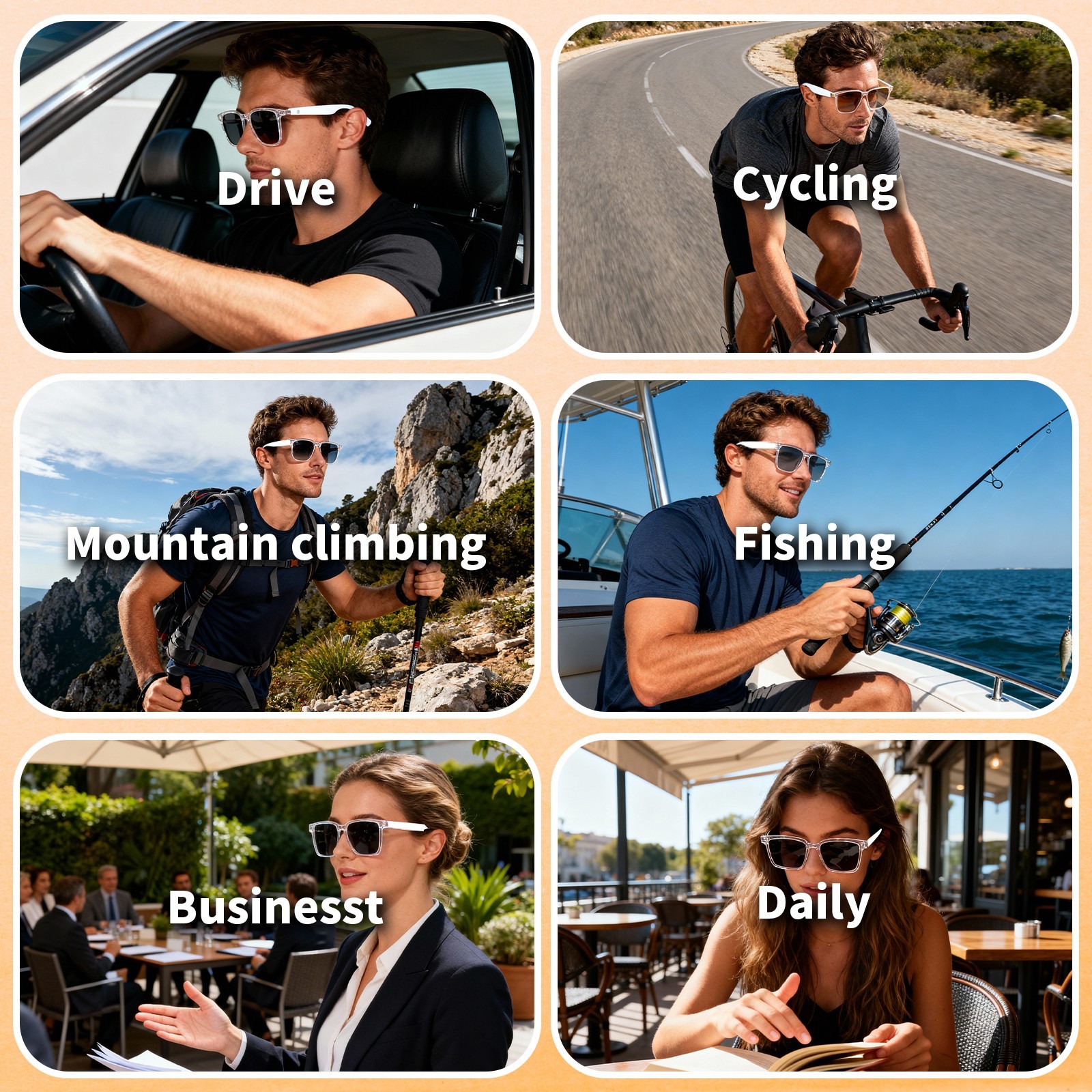 AI Smart Glasses Bluetooth Call Audio Hands-Free Translation for Men and Women