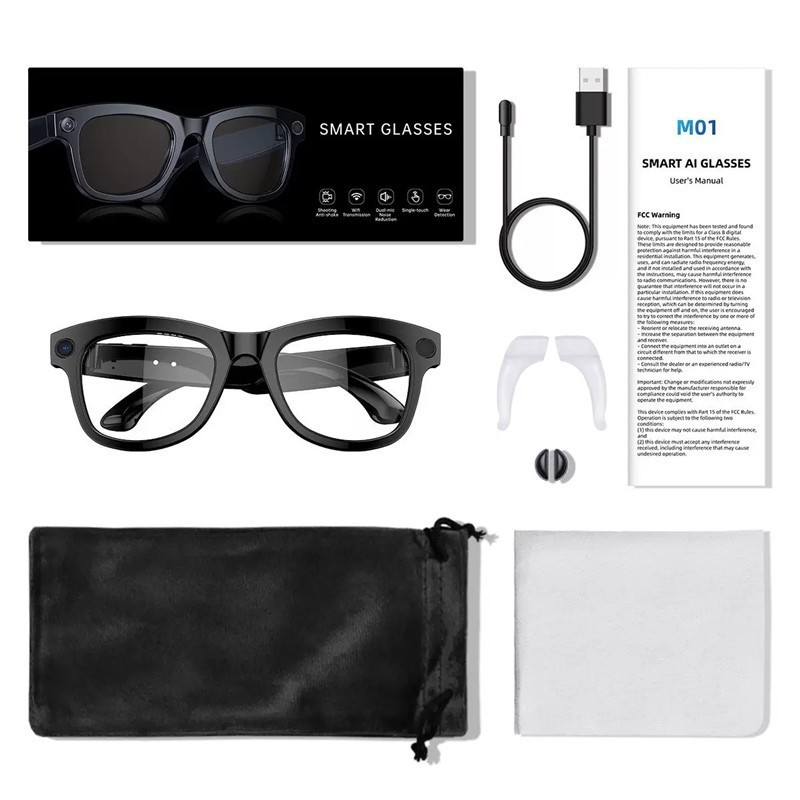 8MP AI Smart Glasses Bluetooth Call Video Photo Real-time Translation Music