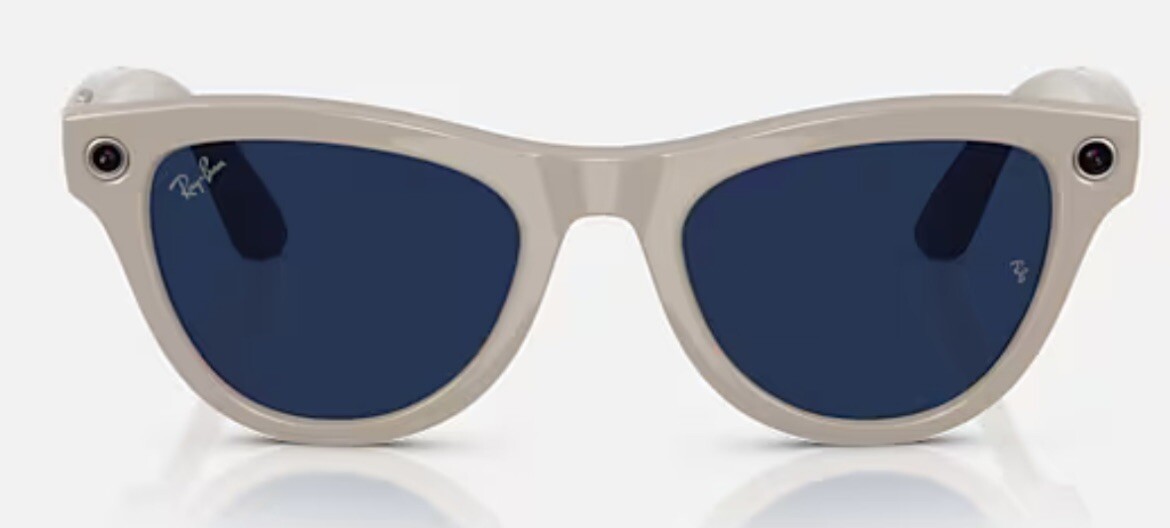 RAY-BAN Meta SKYLER Smart Sunglasses Shiny Chalky Grey / Sapphire Transitions