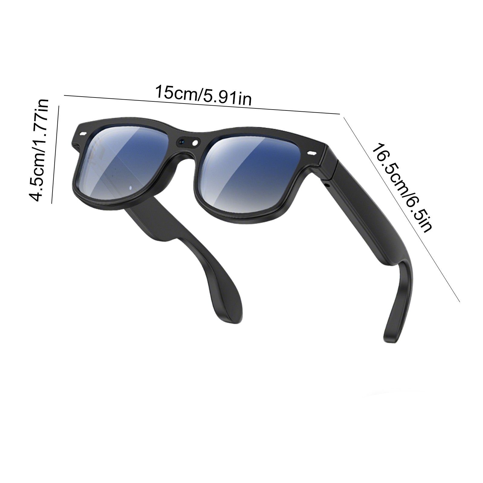 AI Smart Glasses with Camera Bluetooth Open-Ear Audio Video Recording Sunglasses
