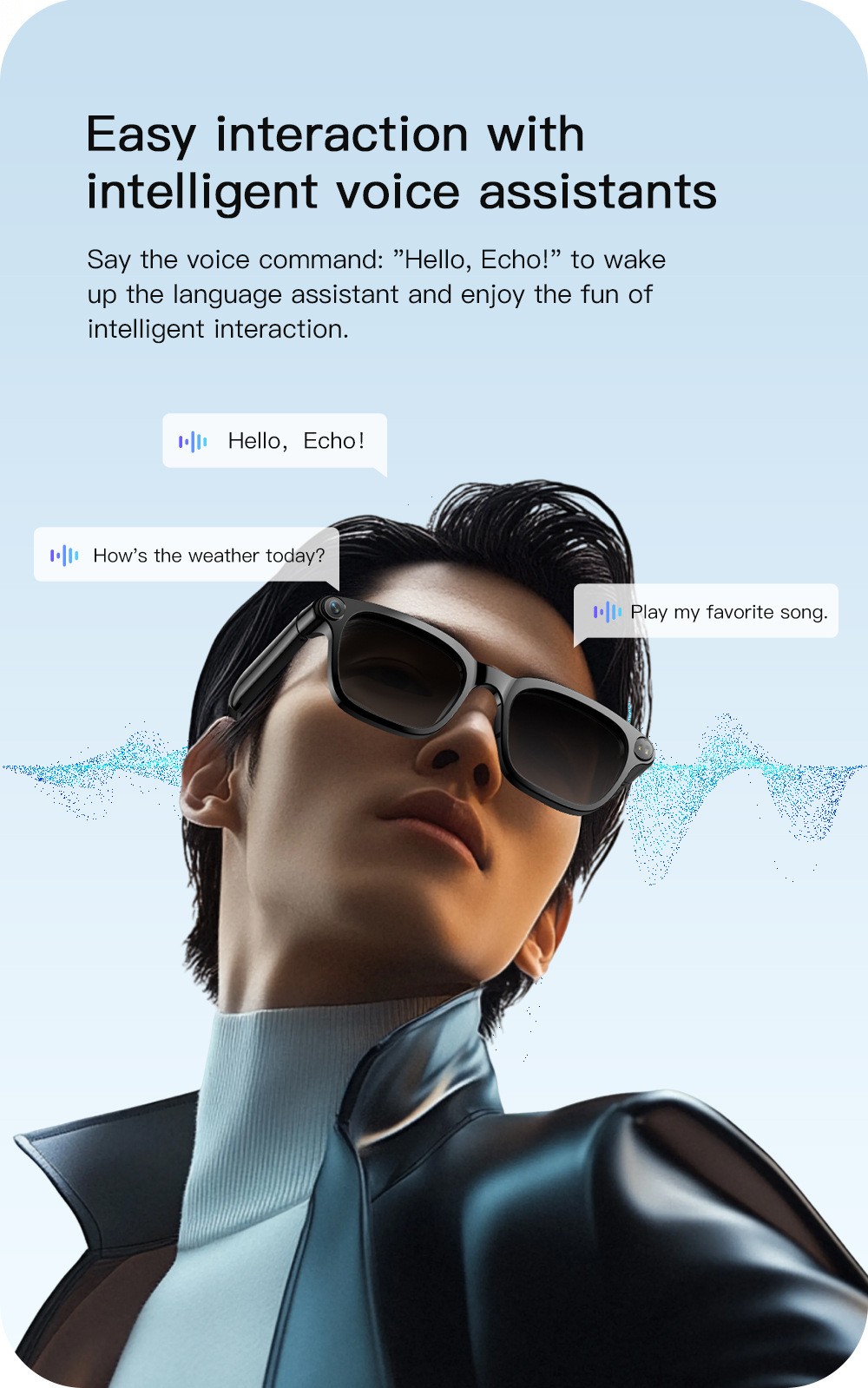 AI Smart Glasses 8MP Cam Real-Time Translator EIS Anti-Shake 3 Lenses