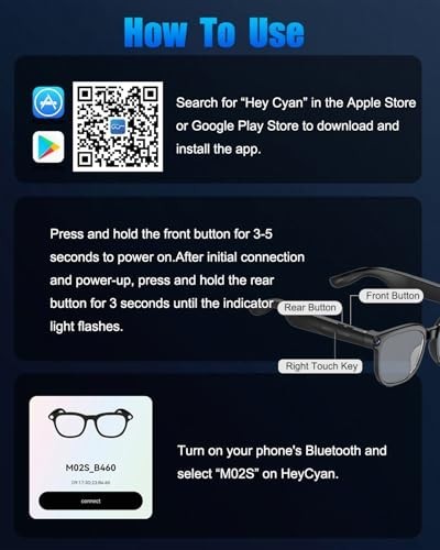 800W Smart Glasses with 1080P Camera, AI Translator, Bluetooth Audio, Photochrom