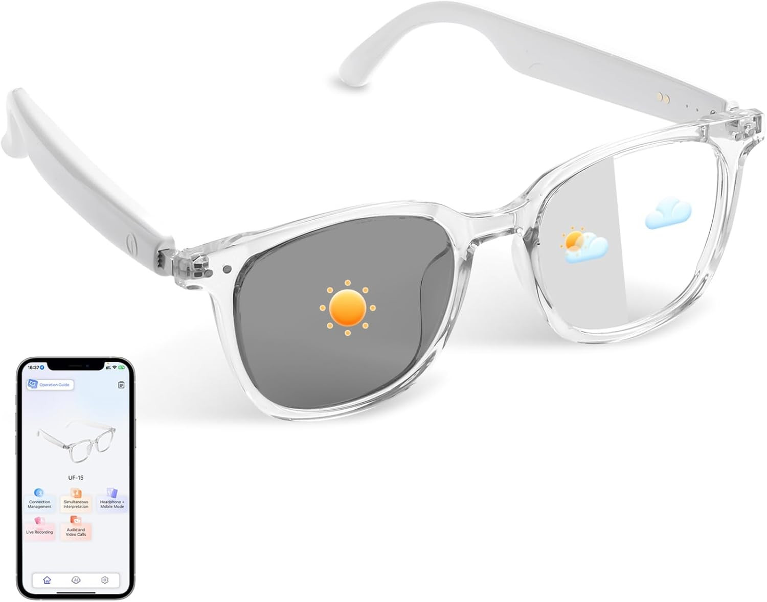 Smart Glasses Integrated with Chatgpt, Support 160+ Languages, Real-Time Transla