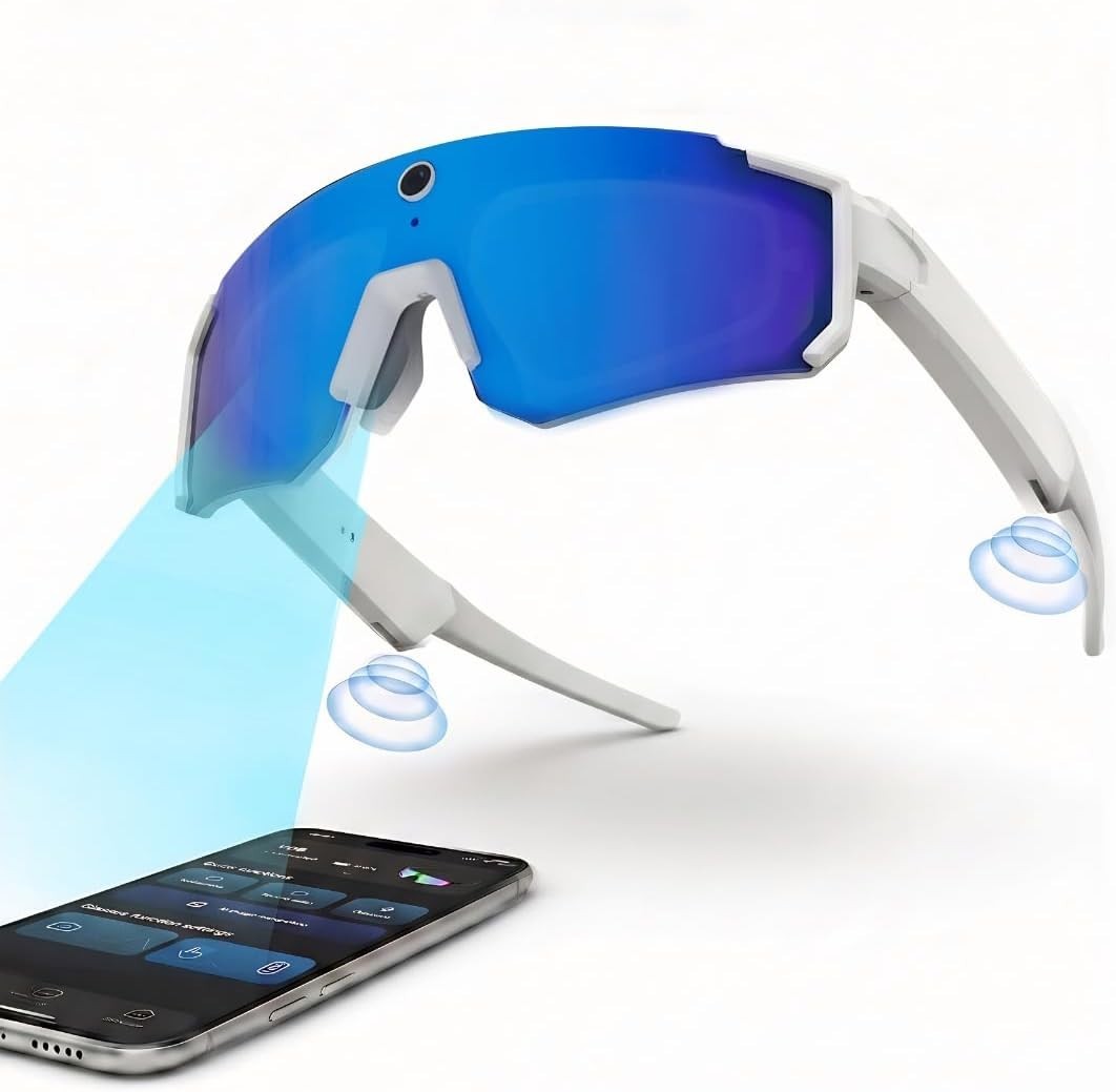 AI Smart Glasses with 32MP & 1200P Video Camera,Waterproof Recording,Voice Assis