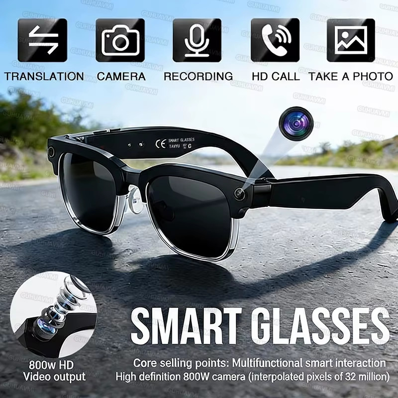 2026 New AI Smart Glasses 800W HD Camera Glasses Photo Recognition Video Record