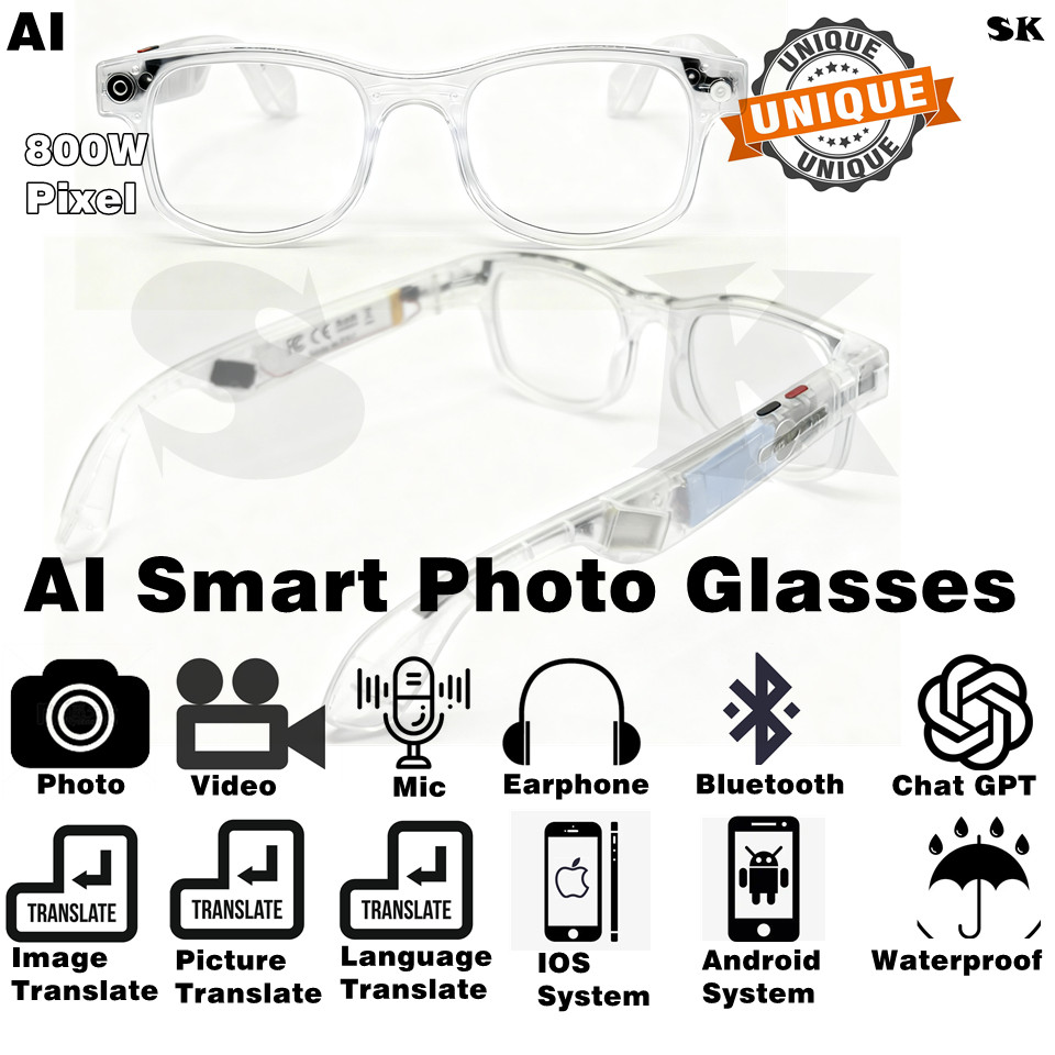 Smart Glasses Bluetooth Audio Sunglasses Call & Music Headset Open Ear Headphone
