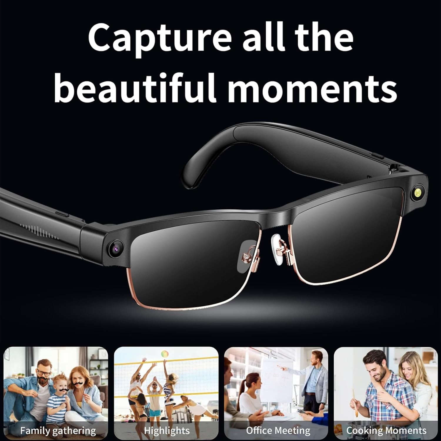 2026 4K Smart Glasses Video Recording Open-Ear Headset AI Translation Sunglasses