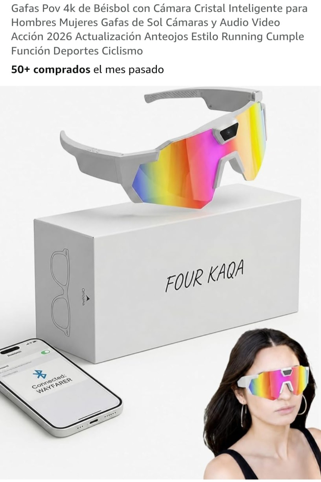 Pov Glasses 4K Baseball with Camera Smart Glasse for Men Women Sunglasses Camera