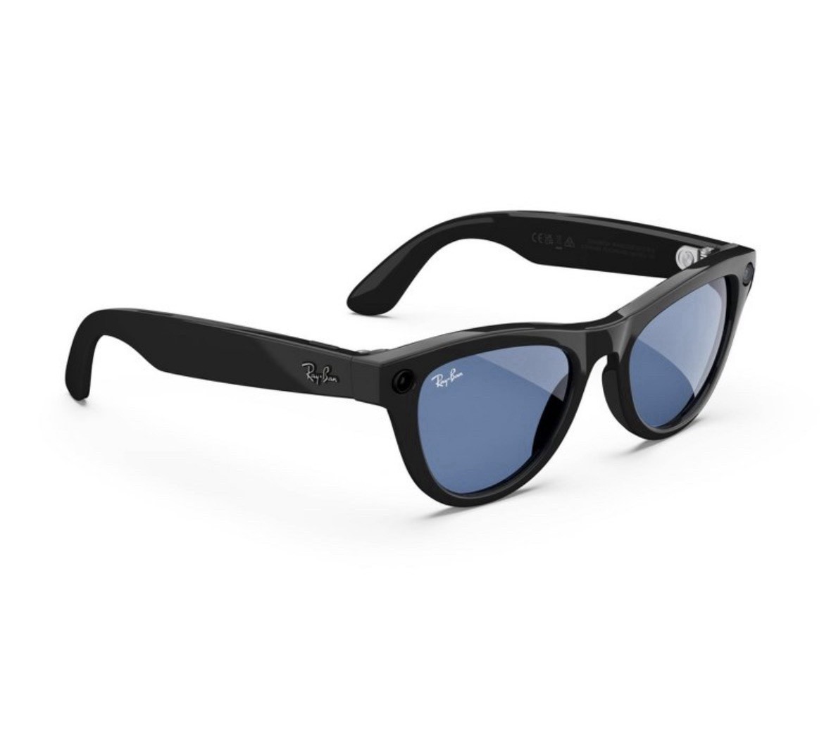 RAY-BAN Meta RW4010 SKYLER Smart Sunglasses Shiny Black/ Cerulean Blue Lenses
