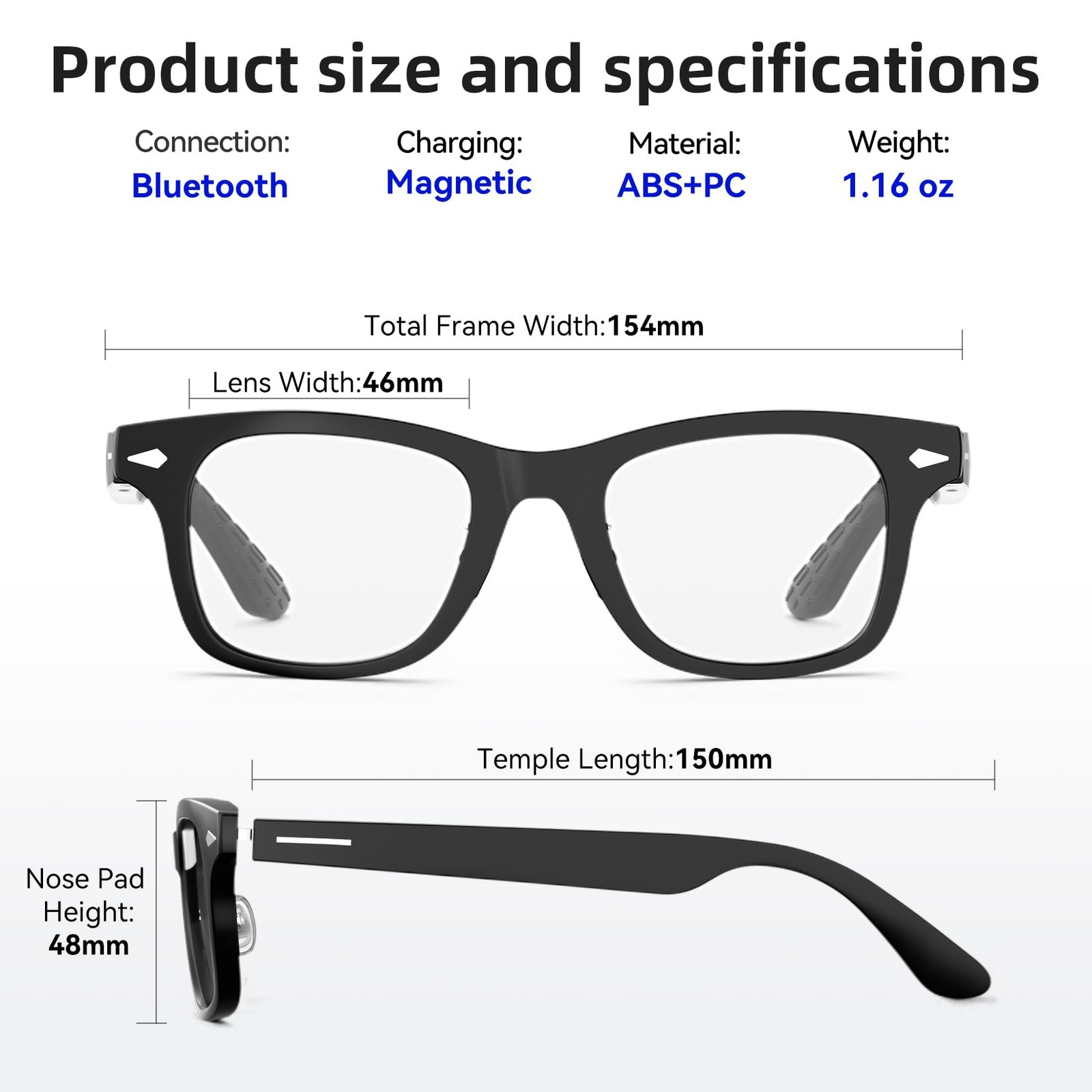 Smart Glasses,Polarized Sunglasses with Bluetooth 5.4 Open Ear Speaker,Athlet…