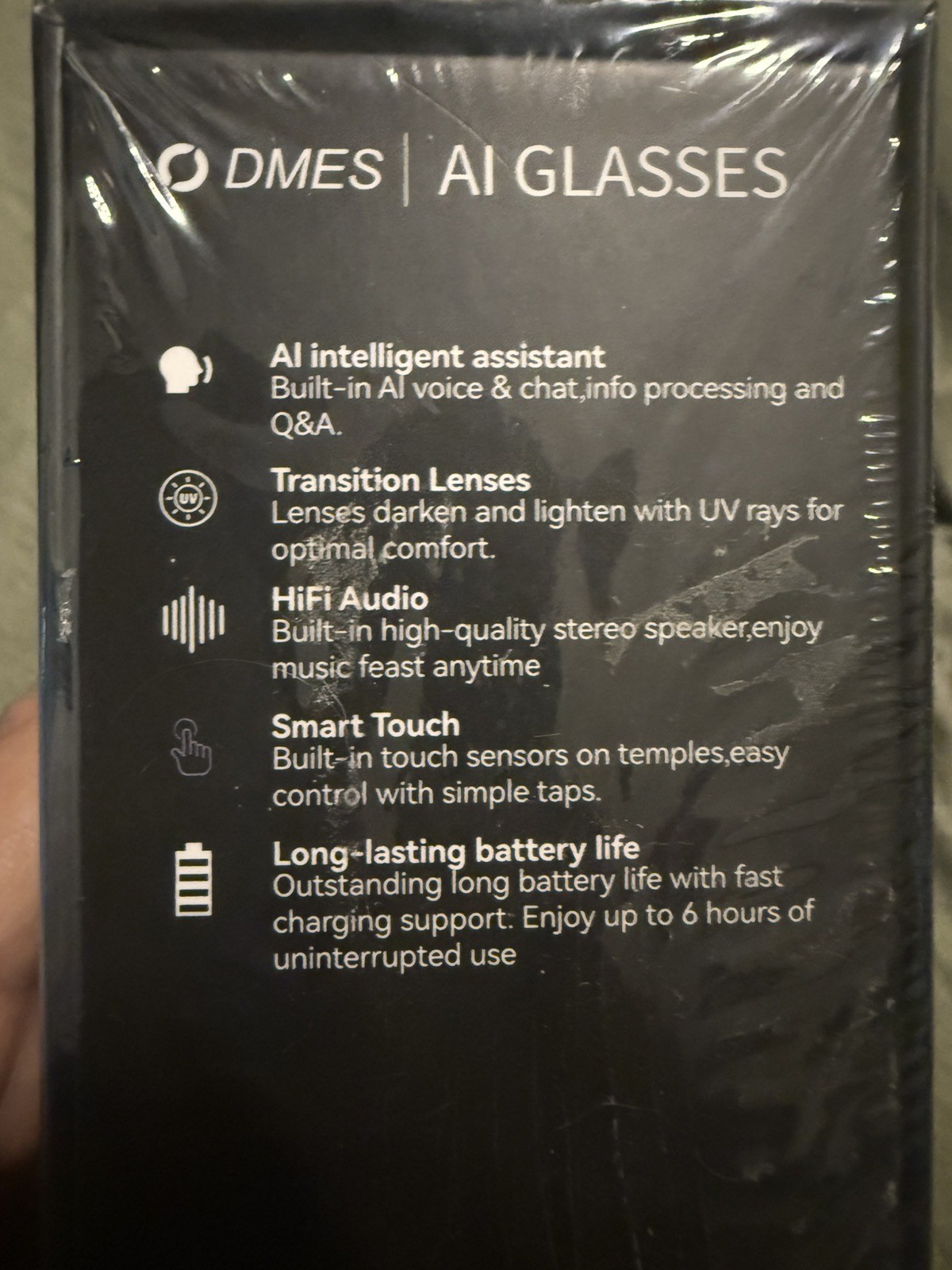 DMES AI Smart Glasses Brand New In Box Black Sealed MSRP $149.99