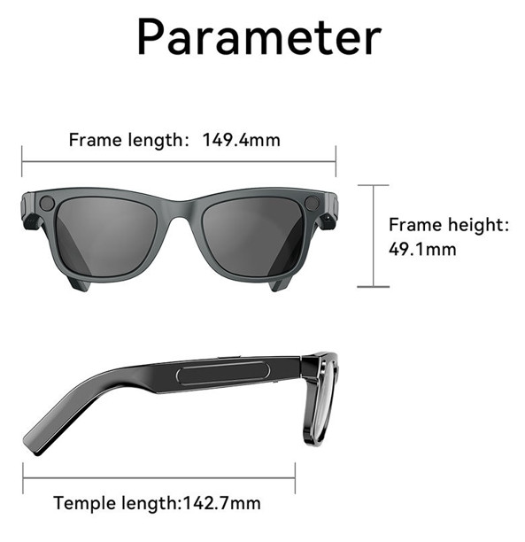 8MP AI Smart Glasses Bluetooth Call Video Record Real Time Translation Music