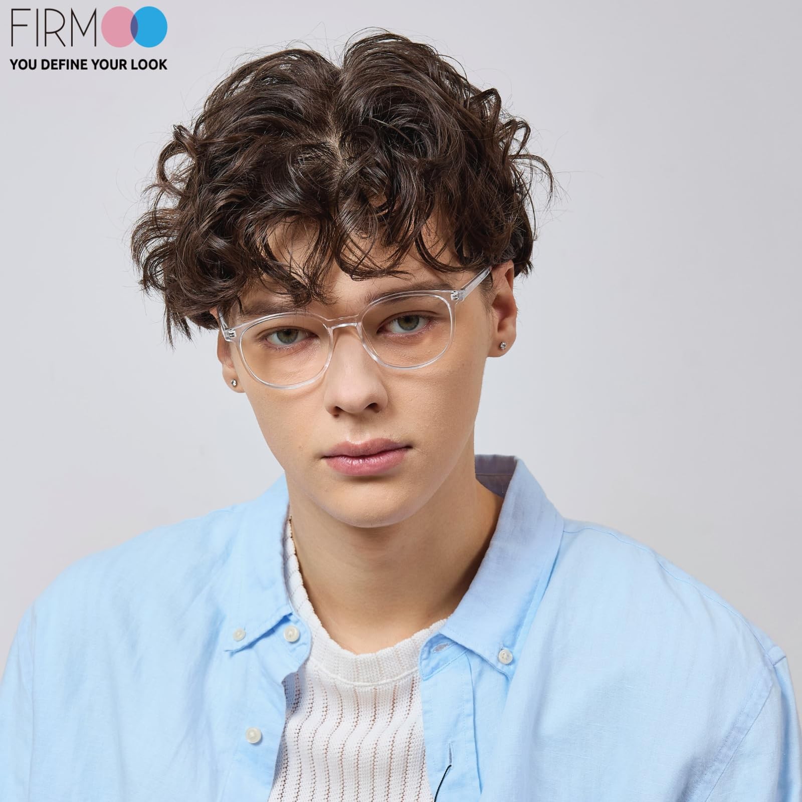 Firmoo Reading Glasses 0.0x-3.0x Blue Light Blocking Square Computer Clear