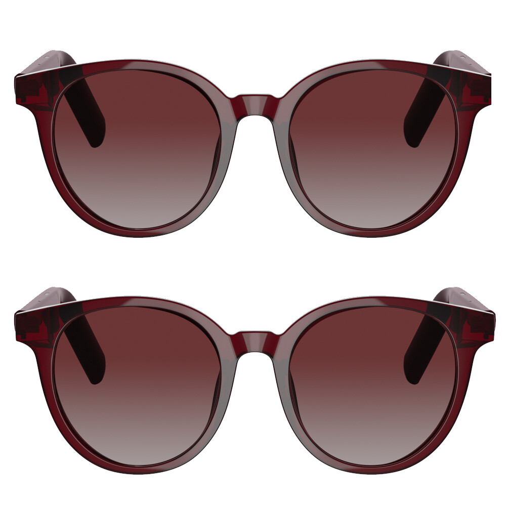 Smart Shades Bluetooth Speaker Sunglasses UV Protection Magnetic Charging Red ×2