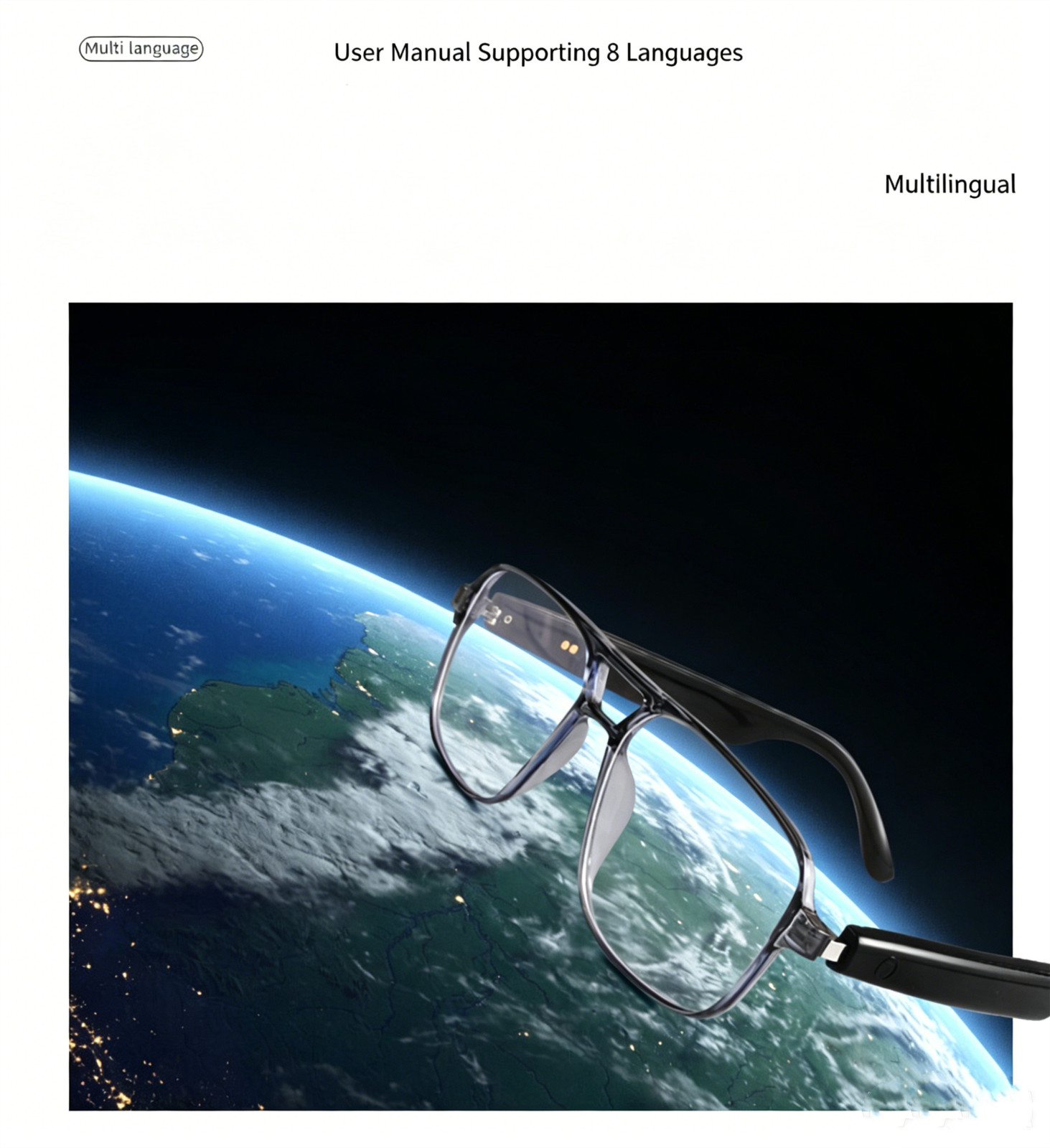 AI Smart Bluetooth Photochromic Glasses Music Call UV400 Real-Time Translation