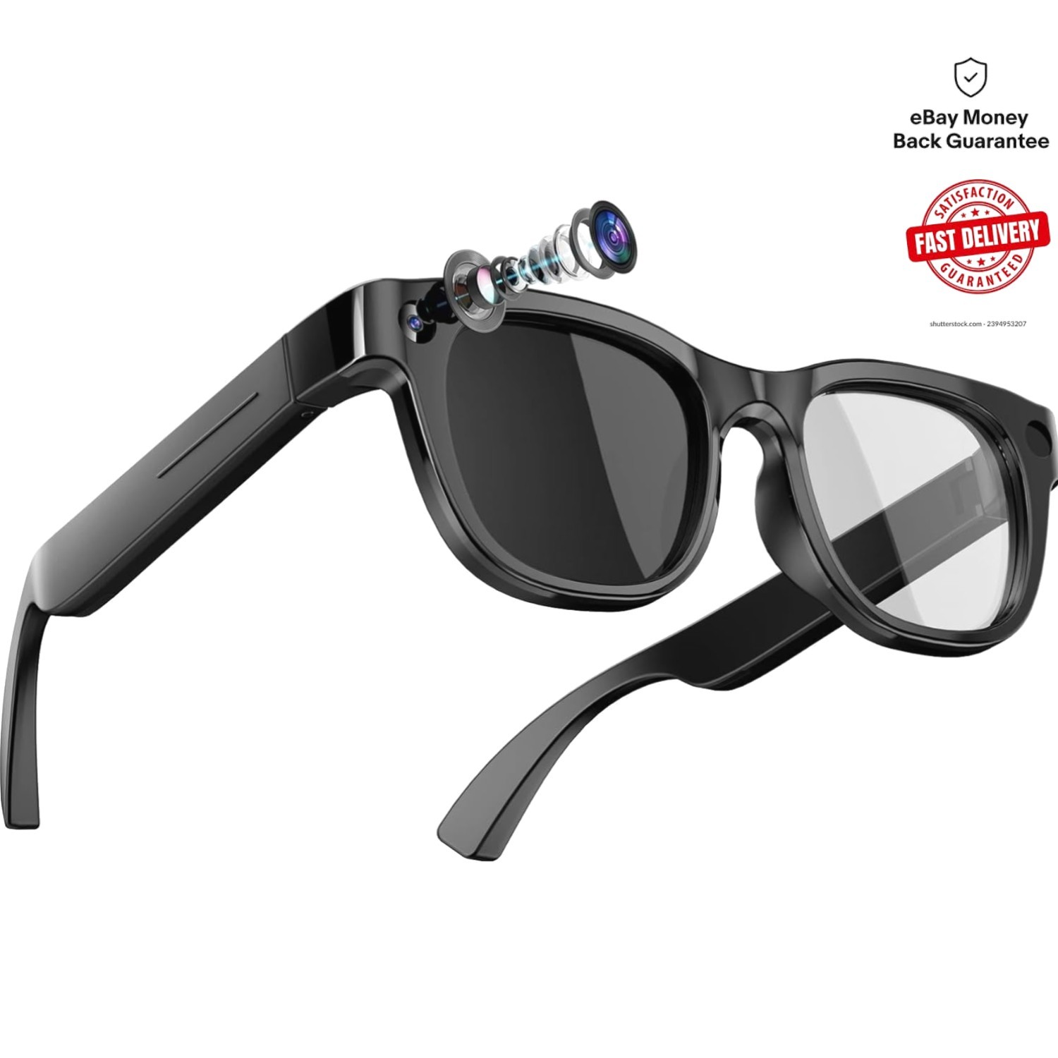 Lightweight 13MP Camera Smart Glasses with AI Assistant & Music Functionality