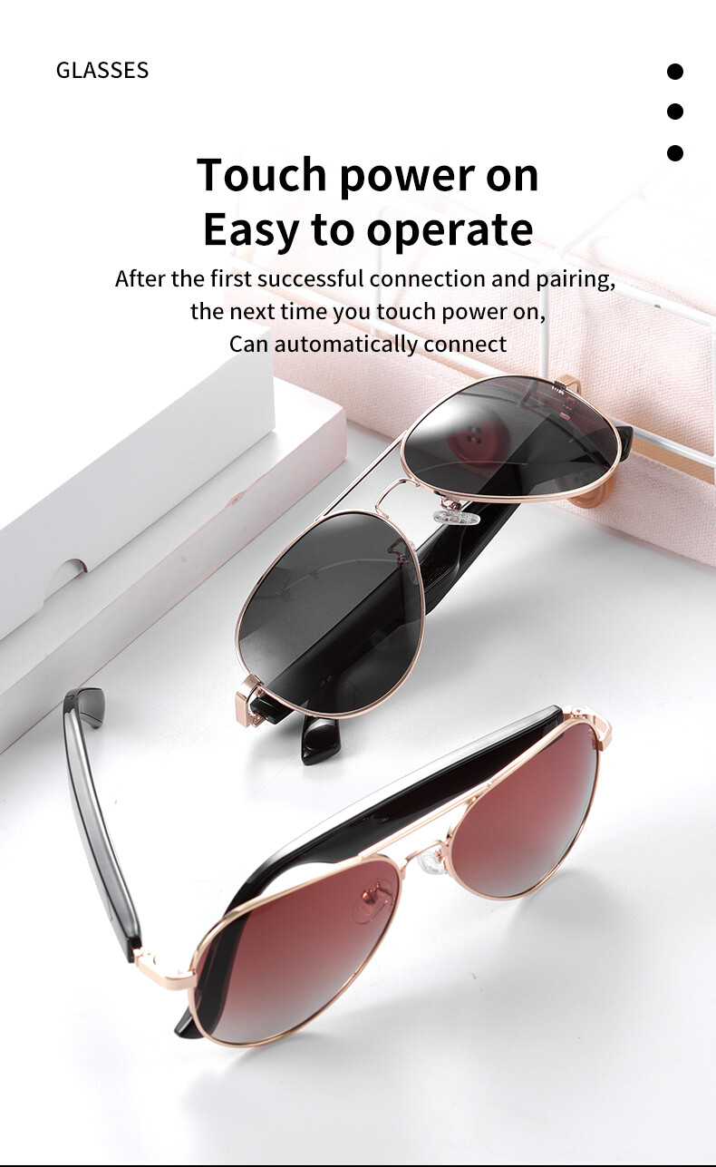 Bluetooth Sunglasses for Men and Women,Smart Glasses for Hand Free Listen Music