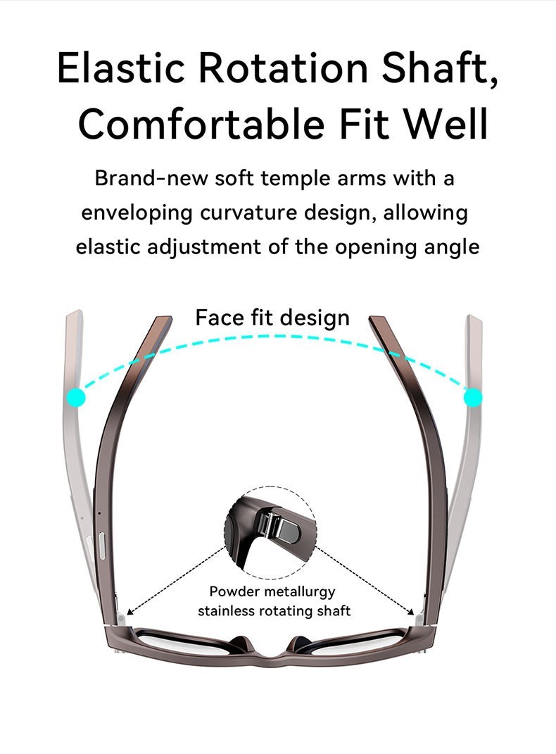 8MP AI Smart Glasses Bluetooth Call Video Record Real Time Translation Music