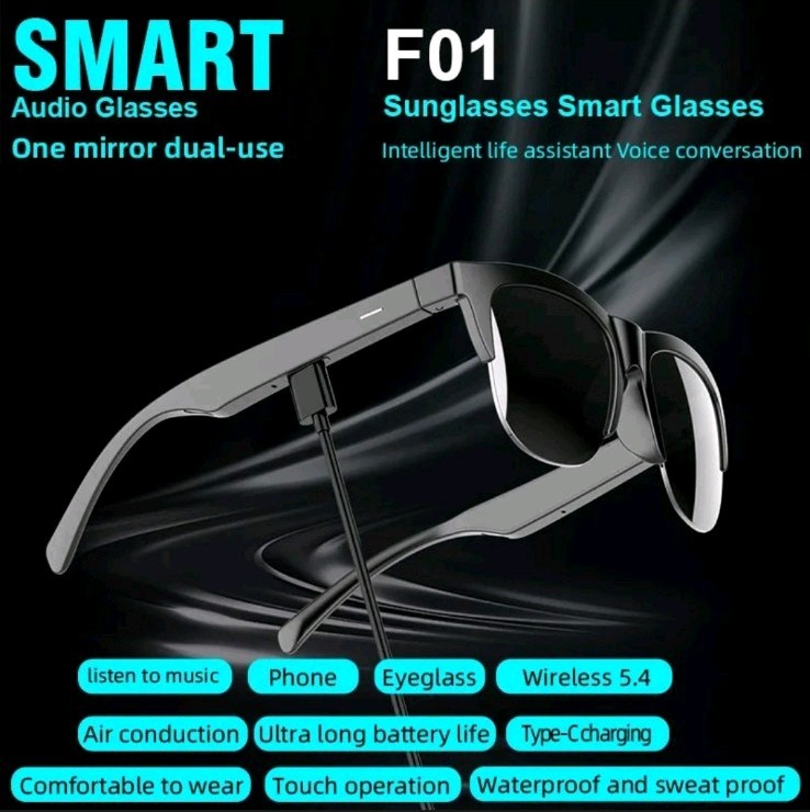 F01 Smart Audio Sunglasses Bluetooth 5.4 USB Type-C Smart Glasses