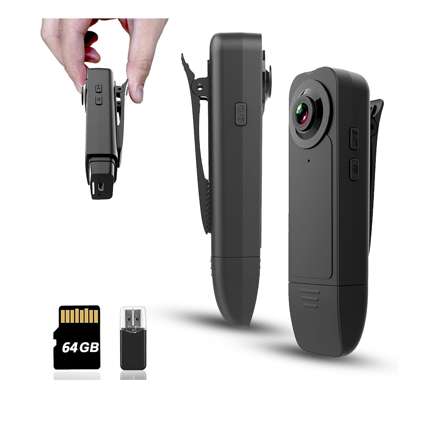 Mini Body Camera with Audio & Video Recording – Small POV Cam Mini, Black