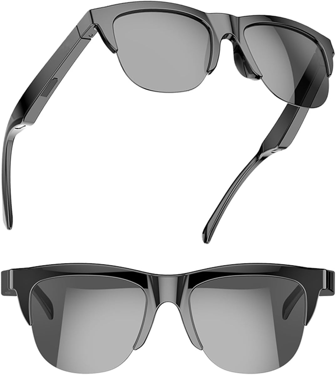 Bluetooth Smart Glasses with Speakers Eyewear Music translator Headphones Black