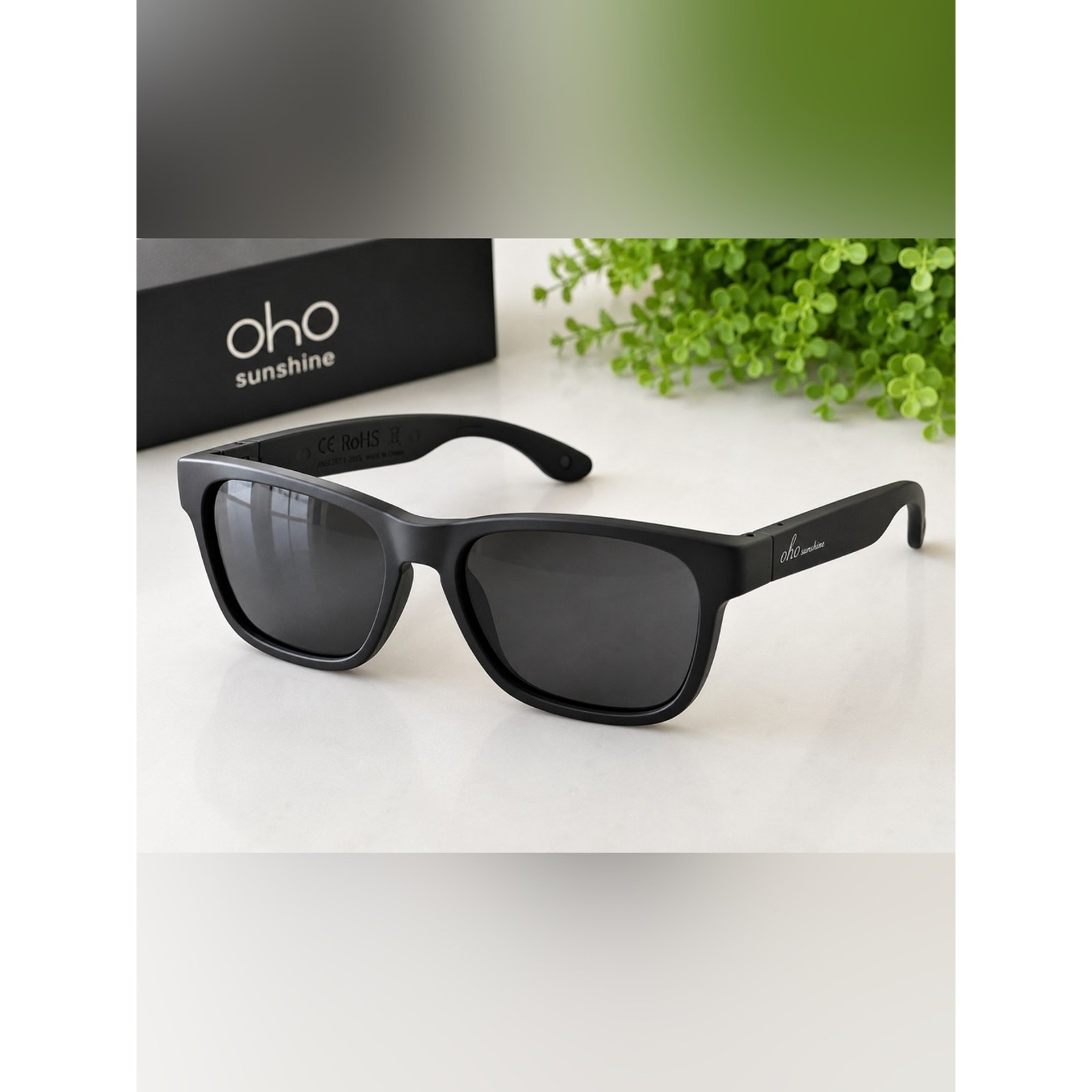 OHO Sunshine Smart Audio Bluetooth Sunglasses Black UV400 Open Ear Glasses