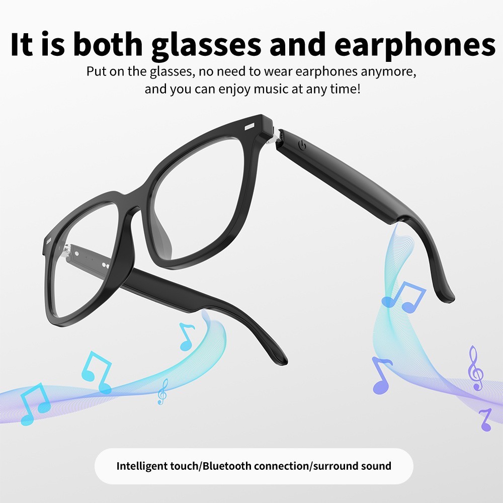 Anti-Blue Ray AI Smart Glasses Voice Assistant Real-Time Translation Call Music