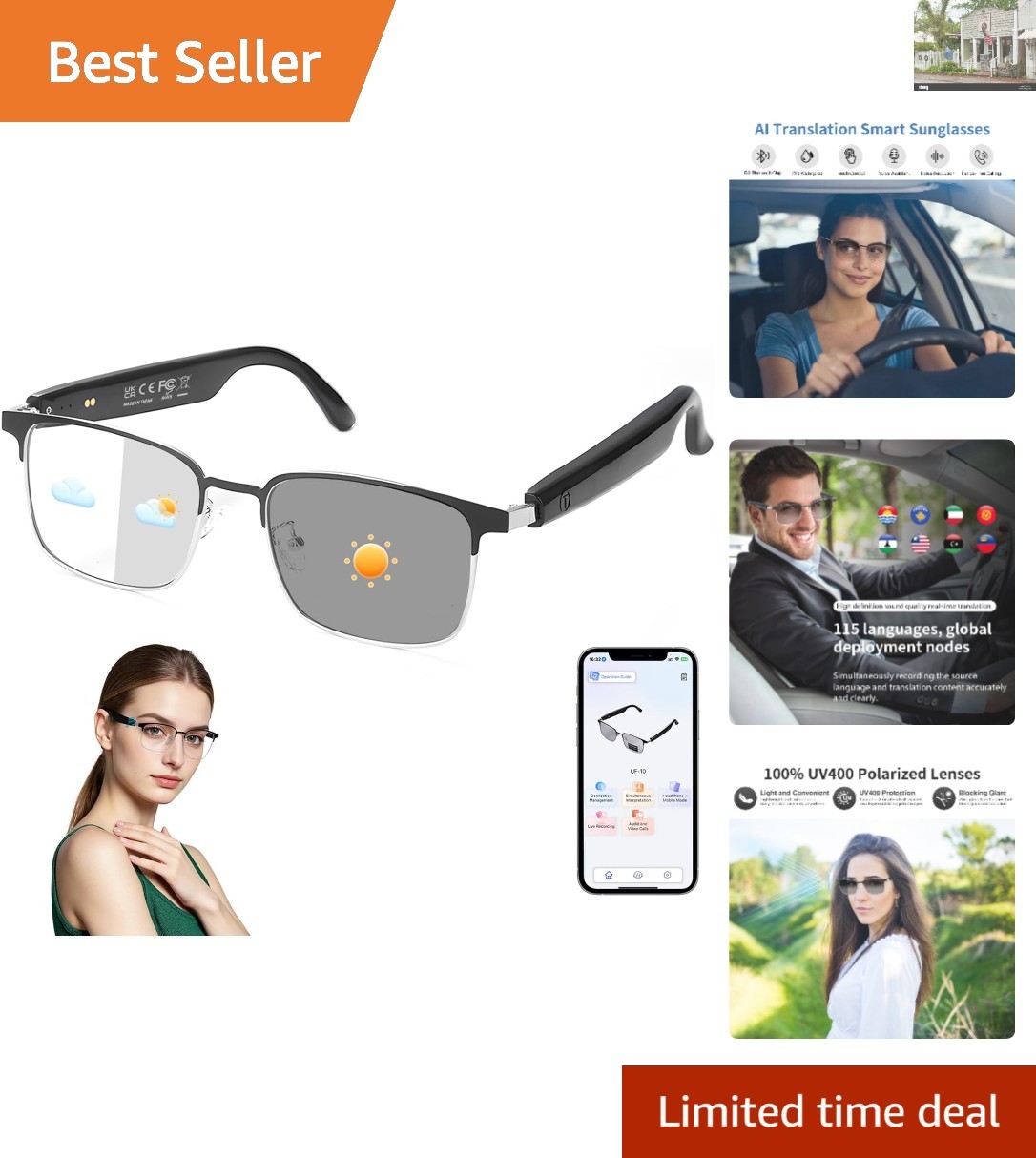 Lightweight GS06 Smart Glasses for Effortless Language Learning & Interpretation
